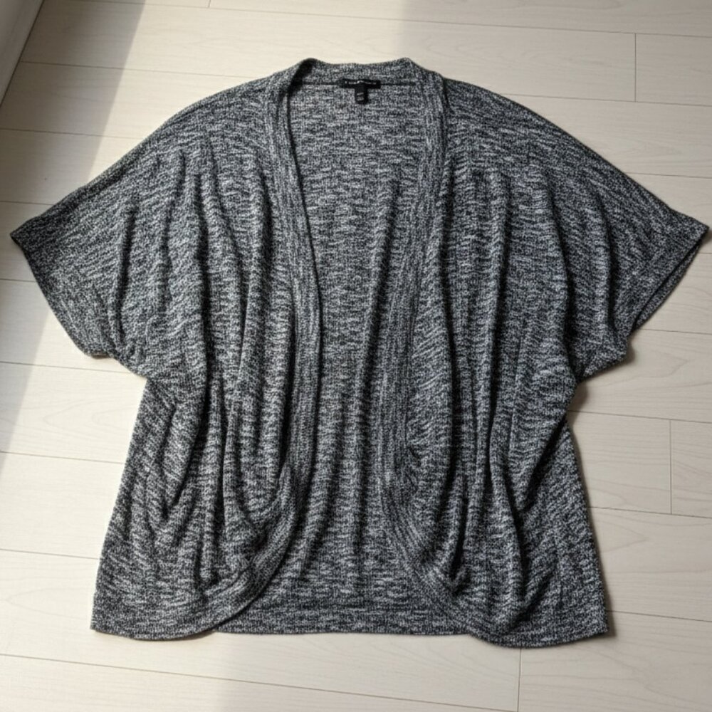 Lane Bryant 18/20 W Short Sleeve Open Front Cocoon Cardigan Sweater Heather Gray